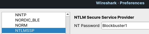 NT Password in Wireshark NTLMSSP protocol preferences