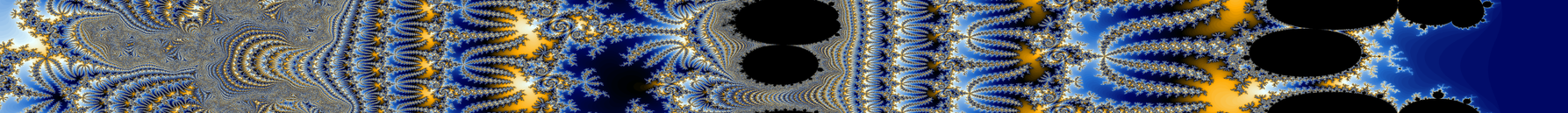 Transformed Mandelbrot set graphics.