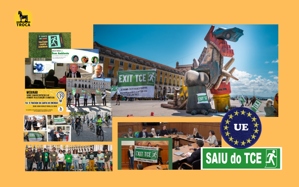 Montagem de fotos de diversos momentos da campanha pela saída do TCE