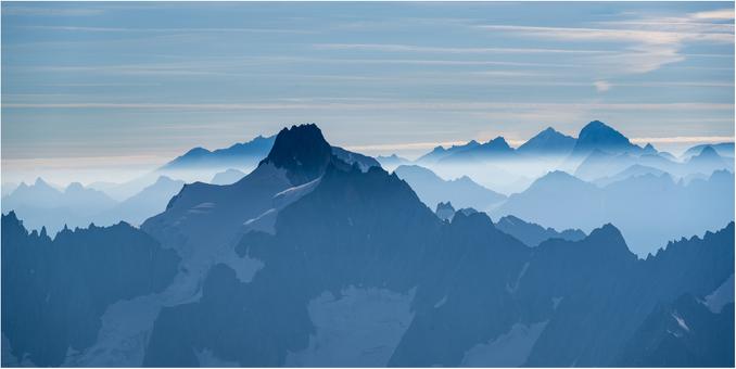 Blue layers on the Mont Blanc massif