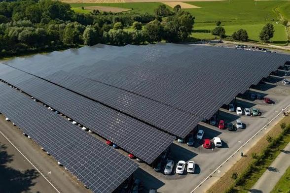 Image of a car park covered with solar panels