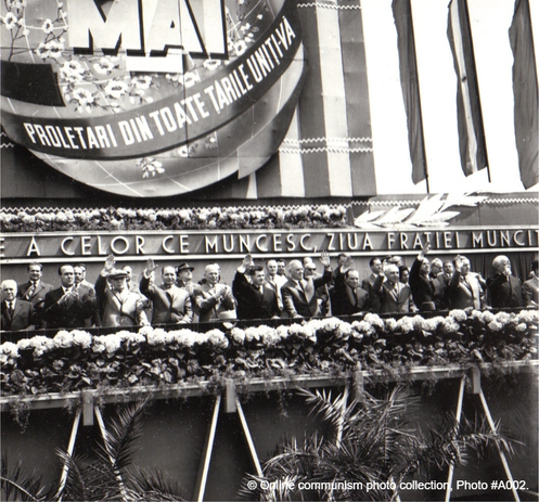 Partei- und Staatsführer bei der Arbeiterparade in Bukarest am 1. Mai 1965