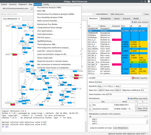 Screenshot of CNApy