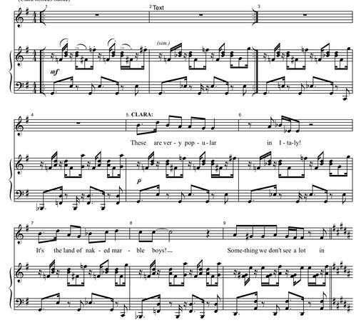First page of music from Adam Guettel's "The Beauty Is"