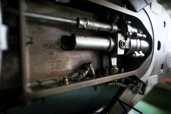 Close detail shot of jet engine parts