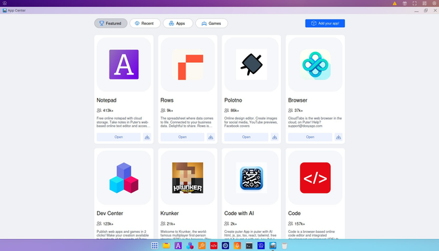 puter web-desktop store screenshot