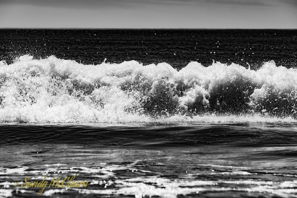 Wave approaching shore just after breaking.