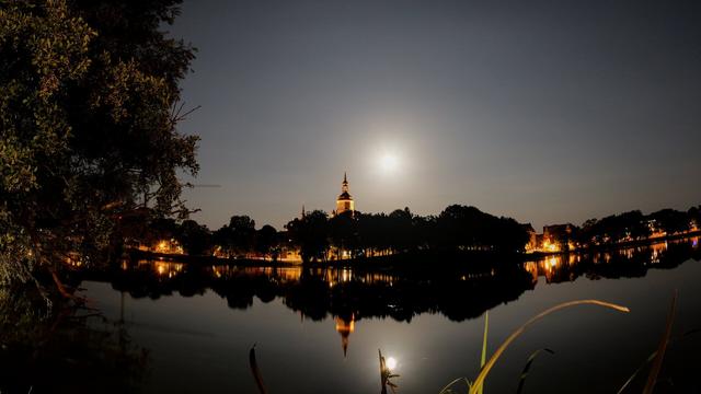 night shot -  scenic skyline of stralsund