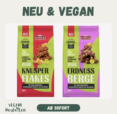 Von lamberz und choviva knusper flakes und Erdnuss berge.