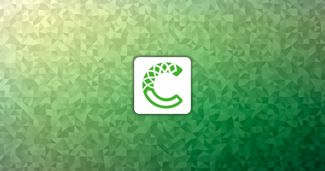 Conda logo on a banner image with pixelated hues of green.