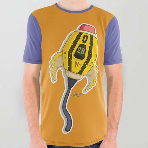 A short with an illustration of A spaceship graffiti, an 0 inspired from 0 2B Pencil