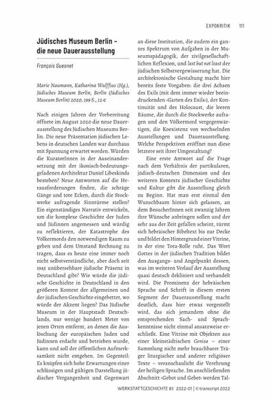 Erste Seite der Ausstellungsrezension von Guesnet