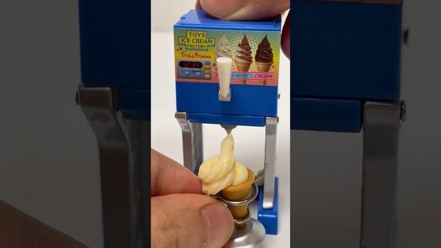 Miniature Edible Soft Serve Ice Cream Machine Gacha Capsule Toy Vanilla Soft Serve #shorts