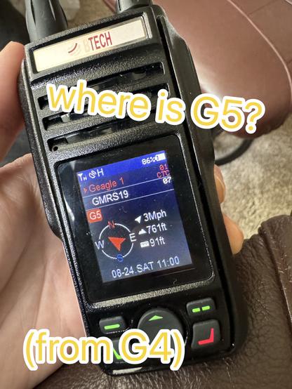 How far away is G5 from G4?
