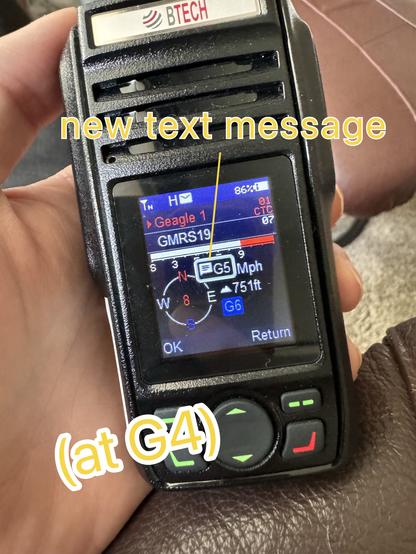 Oh, I have a new text message from G5 on G4