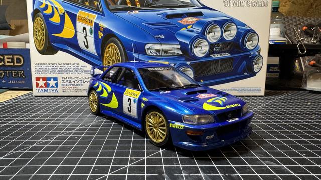 Picture of a finished Tamiya Subaru Impreza WRC '98 in 1:24