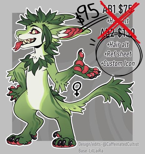 furry character adopt sheet, sale price