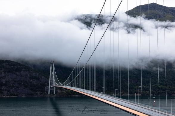 Hardanger bridge in the fog