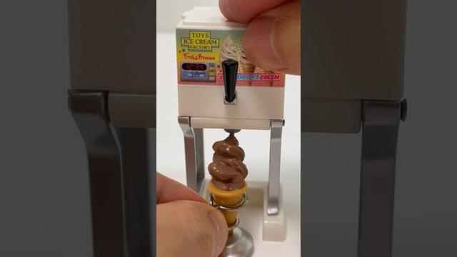 Miniature Edible Soft Serve Ice Cream Machine Gacha Capsule Toy Chocolate Soft Serve #shorts