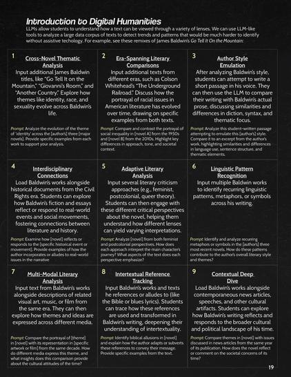 A page from our AI Handbook on digital humanities (page 19).