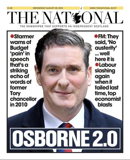 Osborne morphed into Starmer. The front page of the national newspaper.