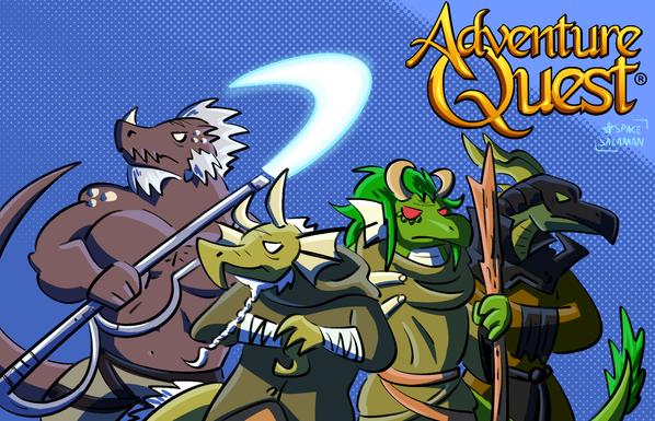 four old lizards resembling a dnd party