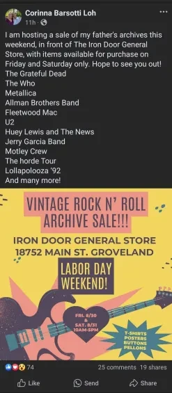 Peter Barsotti estate sale flyer