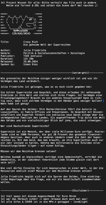 Auf den Spuren des Geldes: Ihre Recherchereise führt die Autorin zu Luxusjachten, in Family-Offices und Steueroasen. Im Gespräch mit Wissen- schaftlern und Experten fördert sie exklusive neue Daten zutage über die vermögendsten Familien des Landes. Ein augenöffnender Trip durch die Welt des Geldes und ein vielschichtiger Blick auf jene, die sonst schweigen. Wer sind Deutschlands Superreiche? Superreich ist ein Mensch, der über viele Millionen Euro verfügt. Hierzu- lande sind es 2900 Personen, die gut 20 Prozent des gesamten Finanzver- mögens besitzen. Aber auch in anderen Ländern nimmt die Zahl der Super- reichen zu. Mit dem Geld, das man braucht, um ihre Superjachten auch nur ein Jahr instand zu halten, könnte man mittlerweile die Schulden aller Entwicklungsländer tilgen - auf einen Schlag. Müssen wir dem Reichtum Grenzen setzen? Welches Ausmaß an Ungleichheit verträgt eine Gemeinschaft, verträgt die Demokratie, in der zumindest theoretisch jede Stimme gleich viel wert Wie viel dürfen Einzelne für sich beanspruchen in einer Welt, in der die Ressourcen endlich sind? Müssen wir dem Reichtum Grenzen setzen? Julia Friedrichs begibt sich auf die Spuren des Geldes. Eine eindring- liche Reportage über die Frage, wie wir als Gesellschaft zusammenleben wollen.