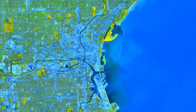 remote sensed image - Milwaukee Urban, false colour