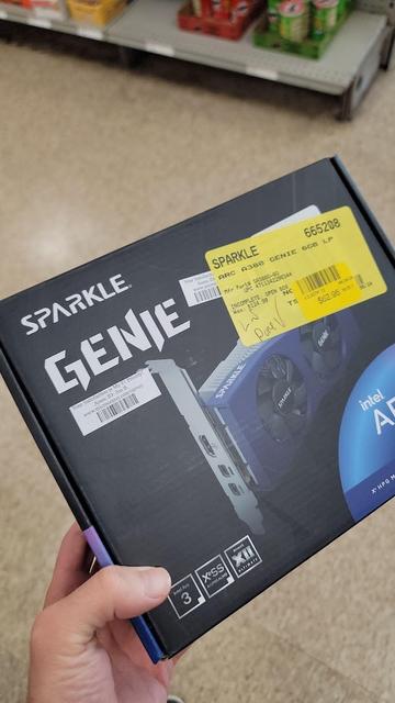 Box of the Sparkle Genie Intel Arc A380 GPU