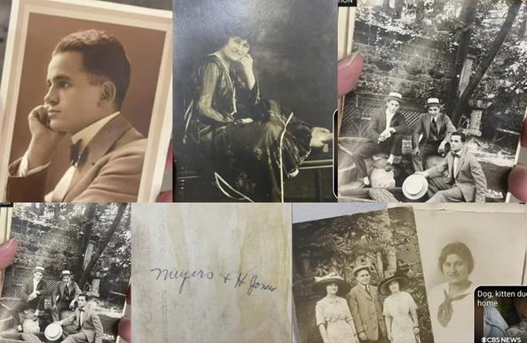 A montage of screenshots from the video linked above. The vintage 1900-1930 photos are a collection of various unknown people.