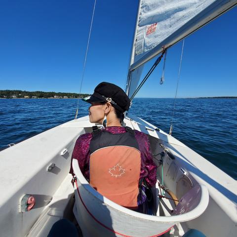 Photo of my back from stern seat.