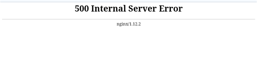 500 Internal Server Error nginx/1.12.2