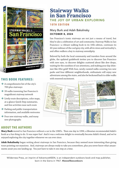 Large glossy flyer describing the 39 walks, color maps, color photos and more!  Flyer has photo of book cover, map and photo examples.