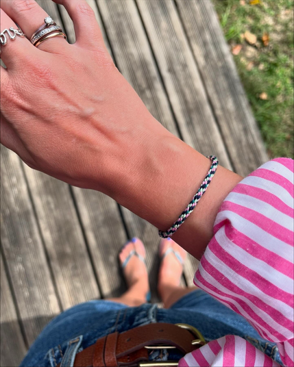 Vue d’un bracelet au poignet.