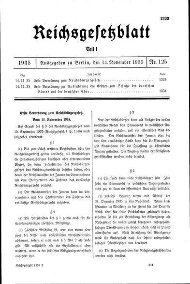 The Nuremberg Race Laws of 1935