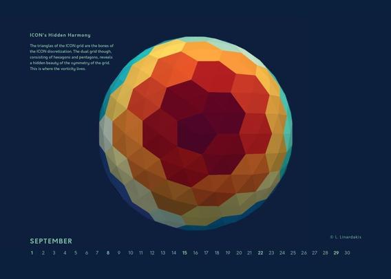 Science Art page from the nextGEMS calendar 2024.