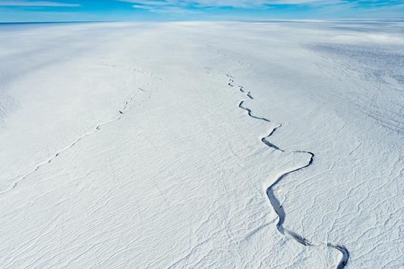 photo - drone - glacial ice over a portion of Greenland