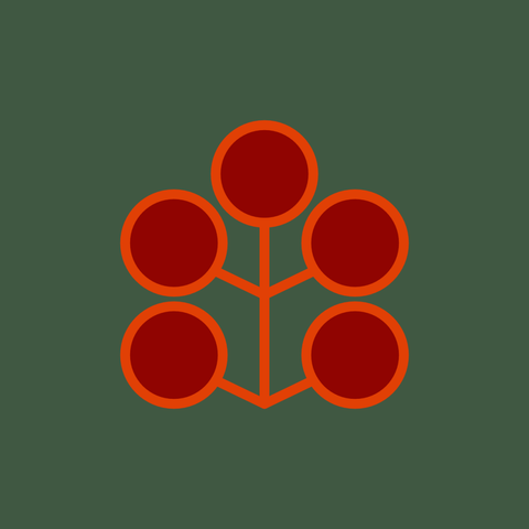 An illustration of a sprig of redcurrant on a green background