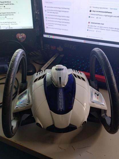 Robonii Robot from maybe 2009 or 2013,  a programmable via Arduino IDE toy robot. Which may have played "soccer", or keep away.  It had a controller, but the interesting part is it's ability to be programmed.