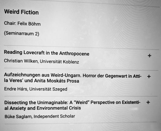 Programm Panel Weird Fiction