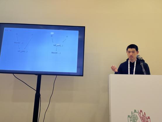 Photo of Weixi Ma giving his talk.
