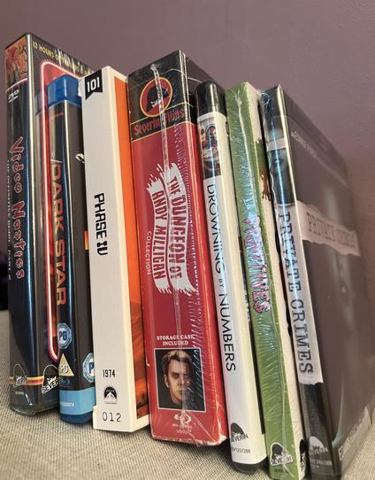 Blu-rays:
Video Nasties - The Definitive Guide: Part 2 (DVD)
Dark Star
Phase IV
The Dungeon of Andy Milligan Collection
Drowning by Numbers
Primitives
Private Crimes