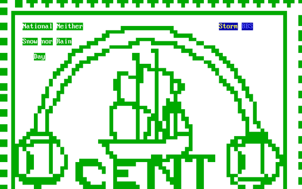 on a white one cent postage stamp printed with green ink can be seen a tall ship sailing