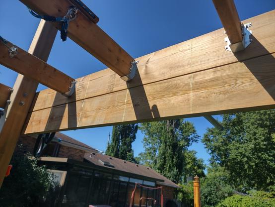 Empty beams of wood.