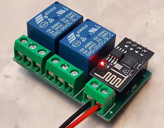 Muokattu relemoduuli ESP-01:n kanssa käytössä