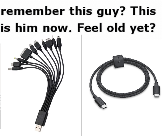 remember this guy meme mit einer 10 in 1 usb Peitsche und einem usb c zu c kabel