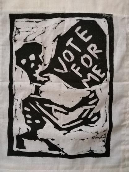 Skeleton "Vote For Me" Print, from Bread-And-Puppet
