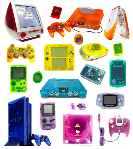 A rainbow of transparent electronics from the late 90s/early 00s