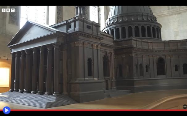 Modello in legno della cattedrale di St. Paul a Londra secondo il progetto non definitivo dell'architetto. Scala 1:27